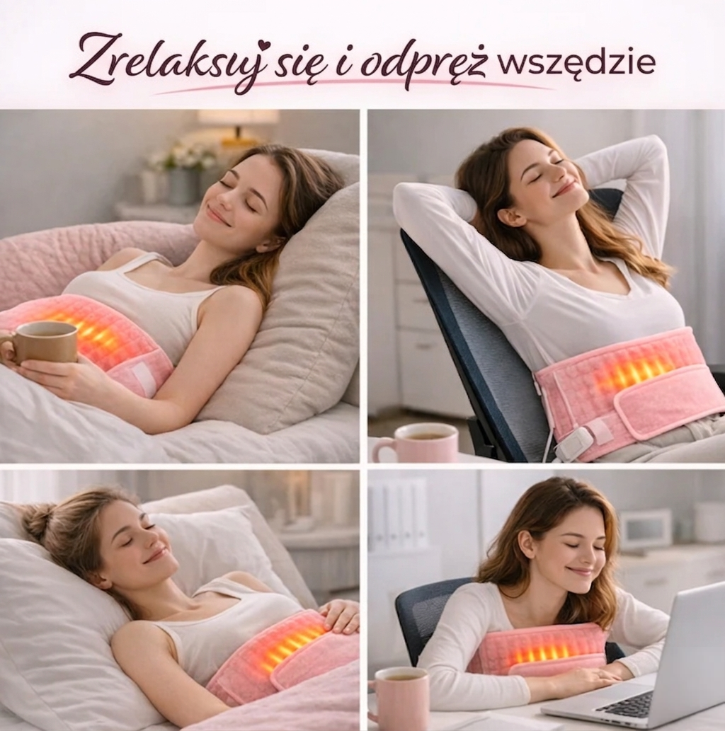 Elektryczna poduszka grzewcza 3-stopniowa na bóle brzucha i menstruacyjne